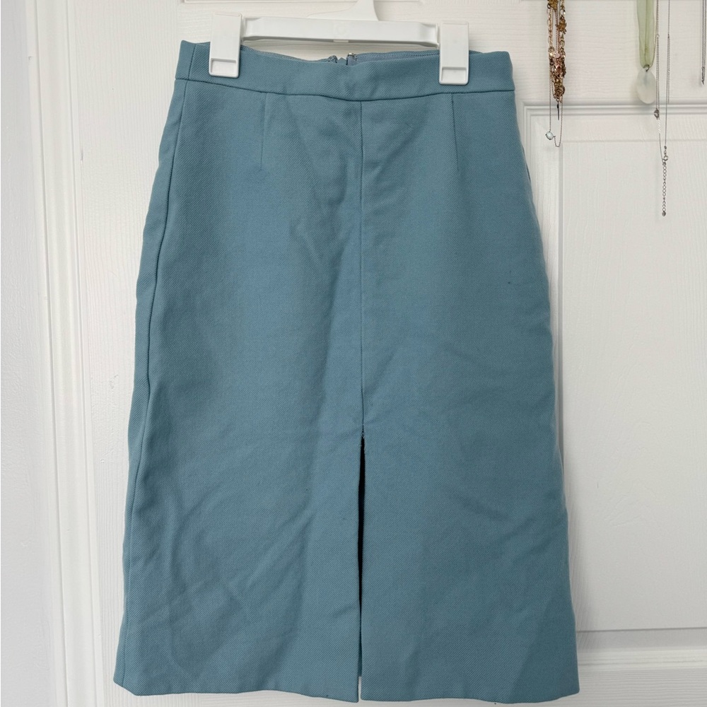 J Crew Elegant Blue Women's Midi Pencil Skirt